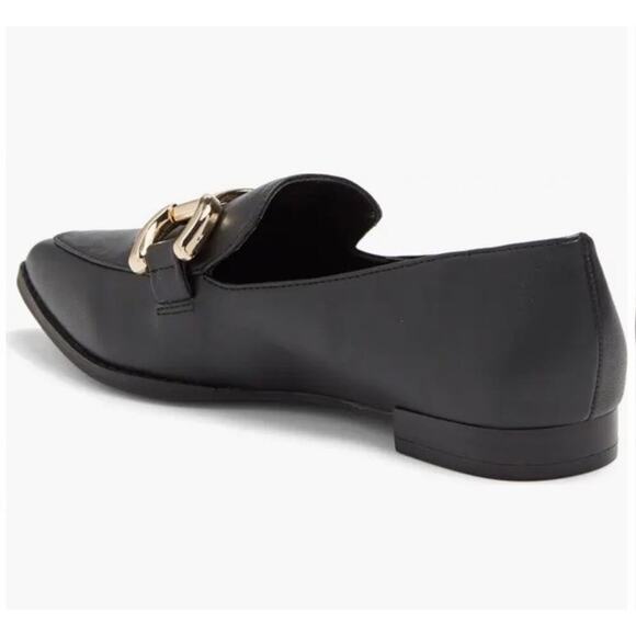 STEVEN New York Harlane Black Leather Gold Horsebit Women's Loafers Flats 8 - Picture 2 of 10